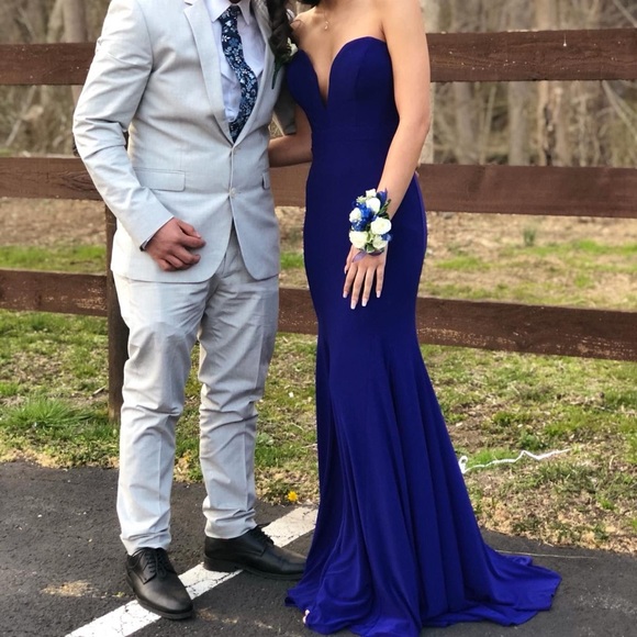 David's Bridal Dresses Davis Bridal Royal Blue Dress Poshmark